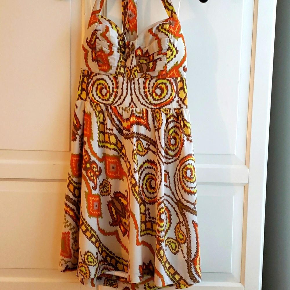 Womens Silk Kneelength halter dress